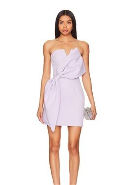 Elliatt Strapless Lilac Mini Dress with Front Knot